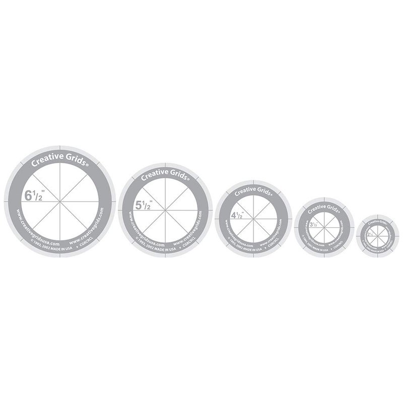 Creative Grids Quilt Ruler Circles (5 Discs with Grips) Quilt Ruler - CGRCRCL - Image 1